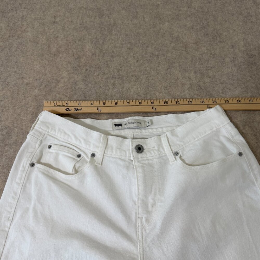 Levi’s 505 Straight Leg White Jeans Women’s Size 6 Classic Denim - Picture 4 of 16